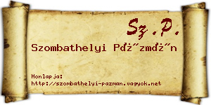 Szombathelyi Pázmán névjegykártya